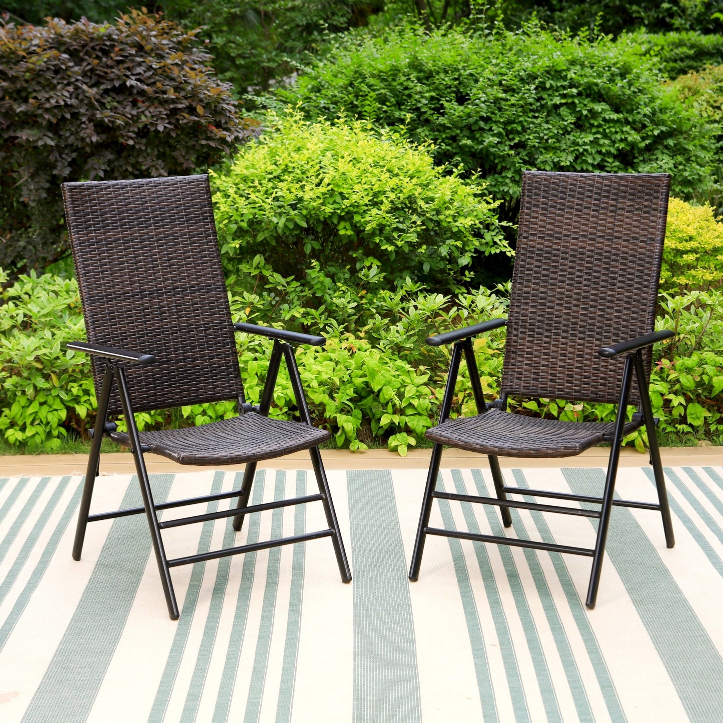 Captiva Designs Outdoor Patio Steel Frame Weather Resistant Comfortable Chairs