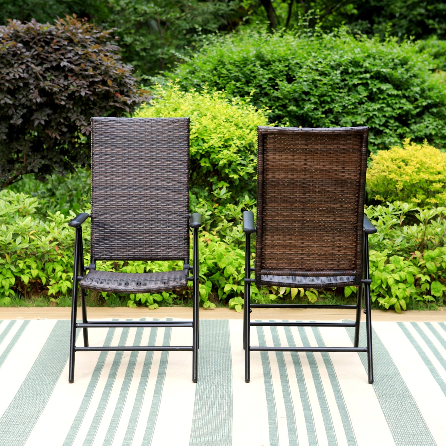 Captiva Designs Outdoor Patio Steel Frame Weather Resistant Comfortable Chairs