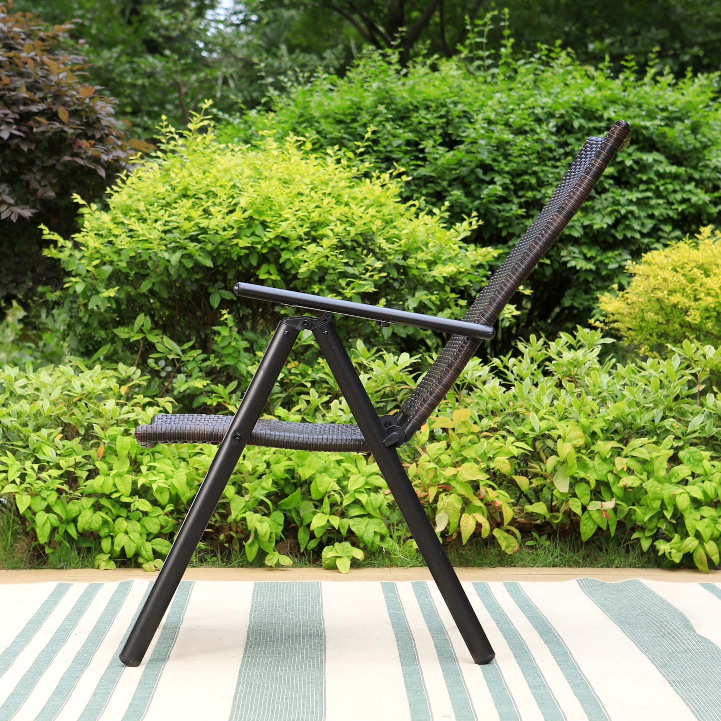 Captiva Designs Outdoor Patio Steel Frame Weather Resistant Comfortable Chairs