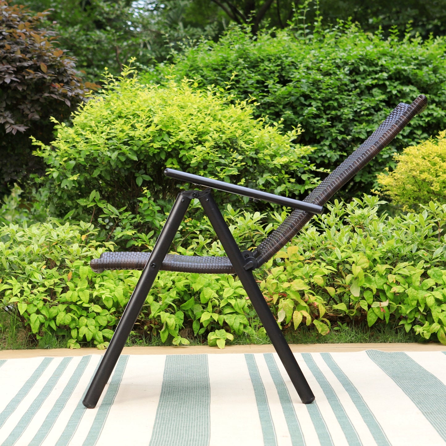 Captiva Designs Outdoor Patio Steel Frame Weather Resistant Comfortable Chairs