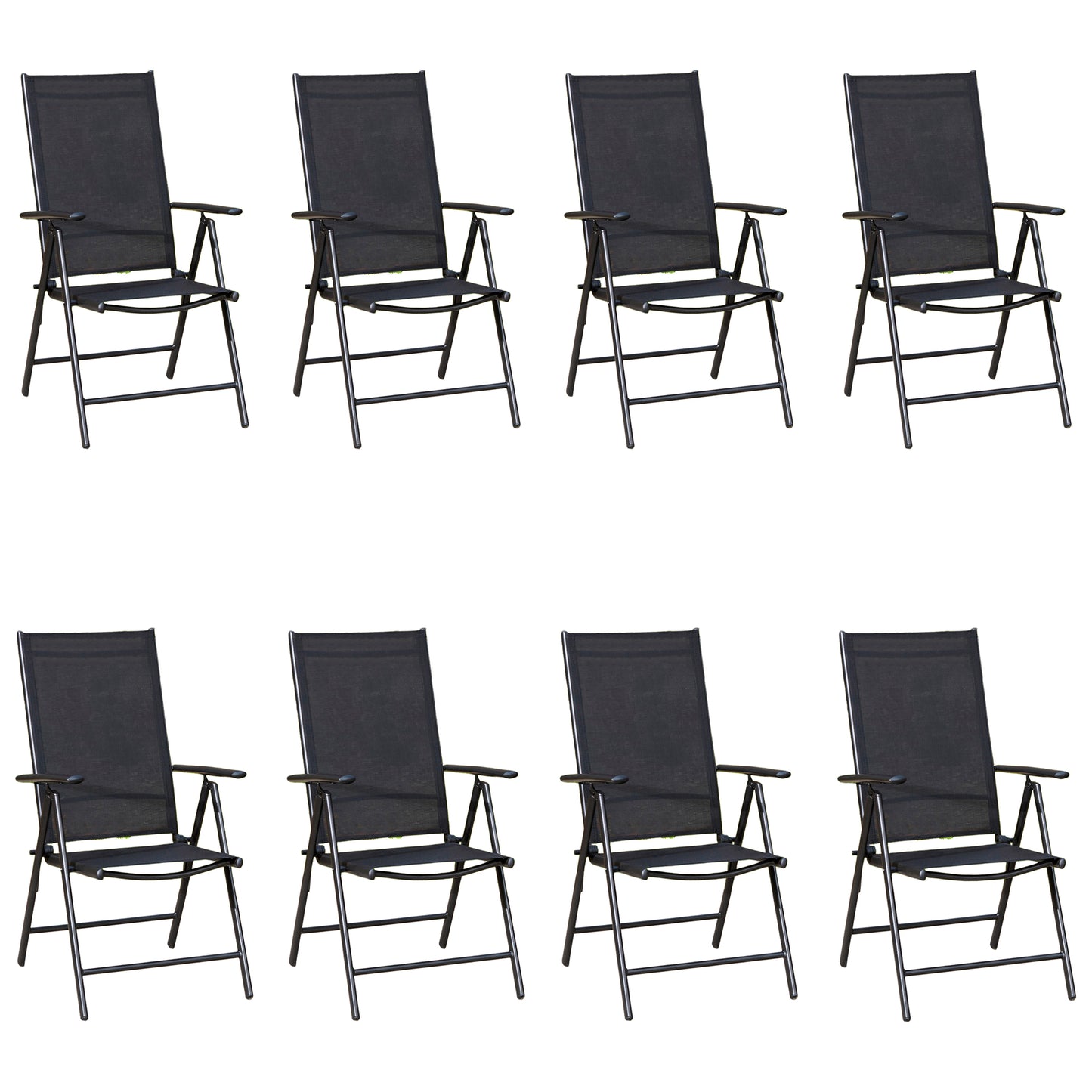 Captiva Designs Outdoor Pre-assembled Aluminum & Steel Frame Textilene Reclining Foldable Chairs, Set of 4