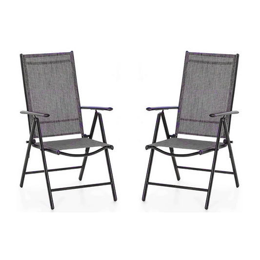 Captiva Designs Outdoor Pre-assembled Aluminum & Steel Frame Textilene Reclining Foldable Chairs, Set of 4