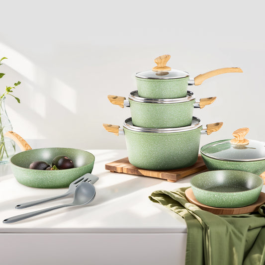 Captiva Designs 12 Pieces Nonstick Granite Cookware Set with Heat-Resistant Bakelite Handle