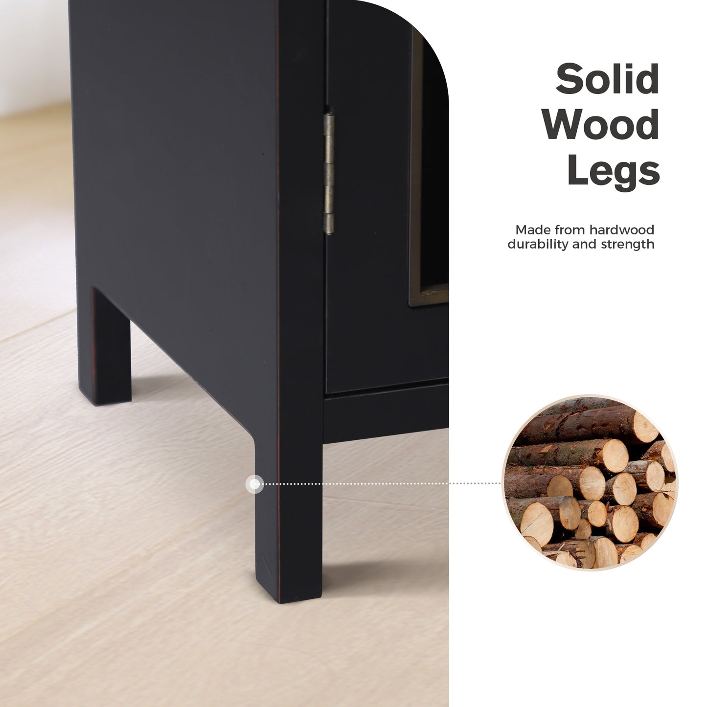 Captiva Designs Exquisite Metal Church Window Sideboard Buffet Storage Cabinet for Kitchen Dining Room Entryway