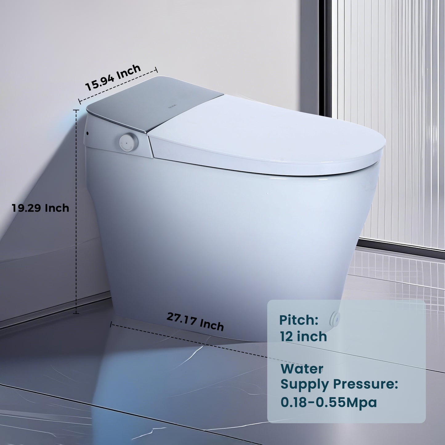 Captiva Designs Smart Bidet Toilet with Heated Seat & Remote Control