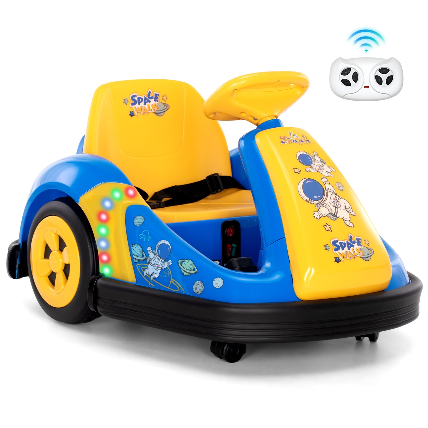 Captiva Designs 12V Electric Bumper Car, Kids Ride on Car with 360°Spinning & Remote Control & Music