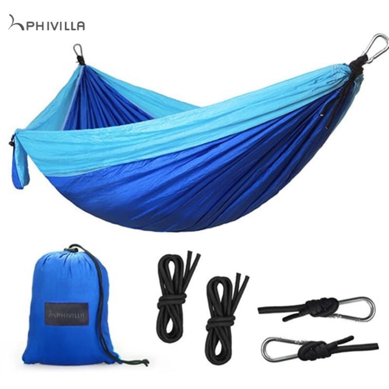 PHIVILLA Camping Hammock Double & Single Portable Hammocks ,Great for Outdoor,Indoor,Beach,Camping