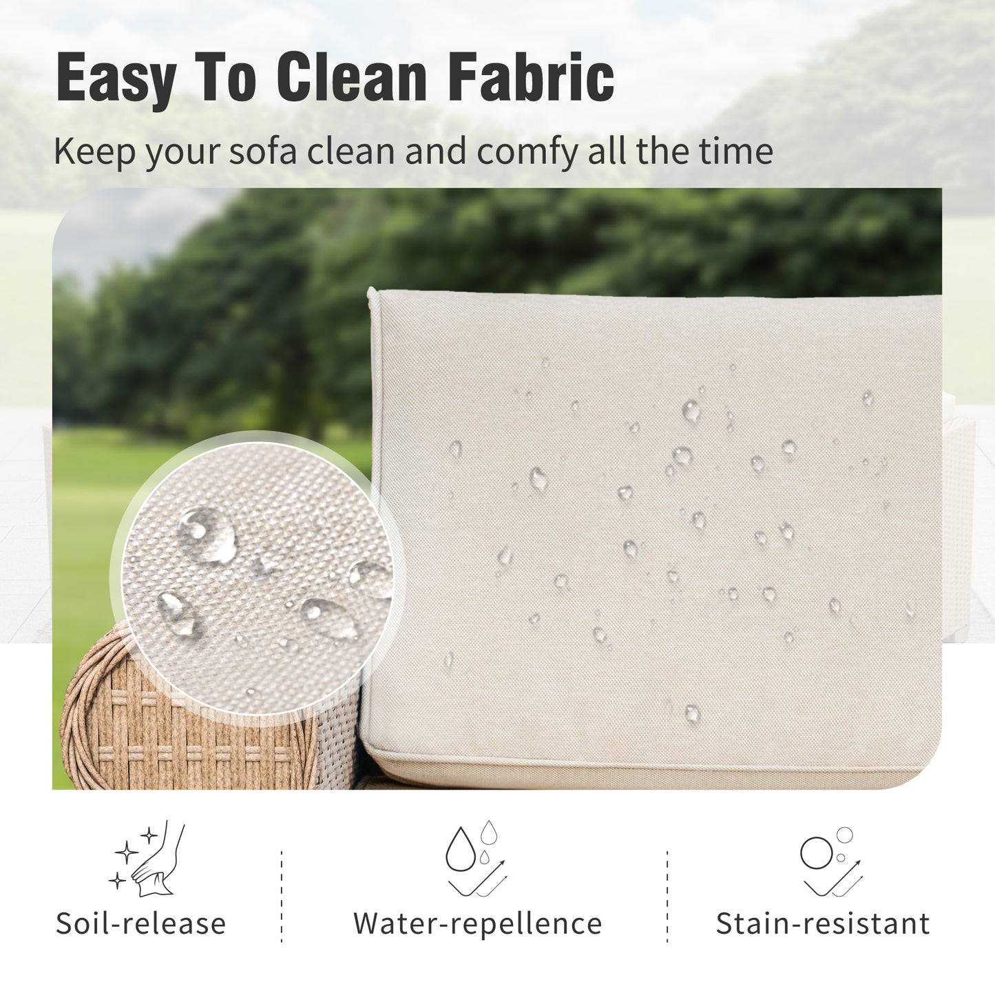 Captiva Designs Large Outdoor Patio Sectional Sofa Wicker Furniture Conversation Set with Cushions