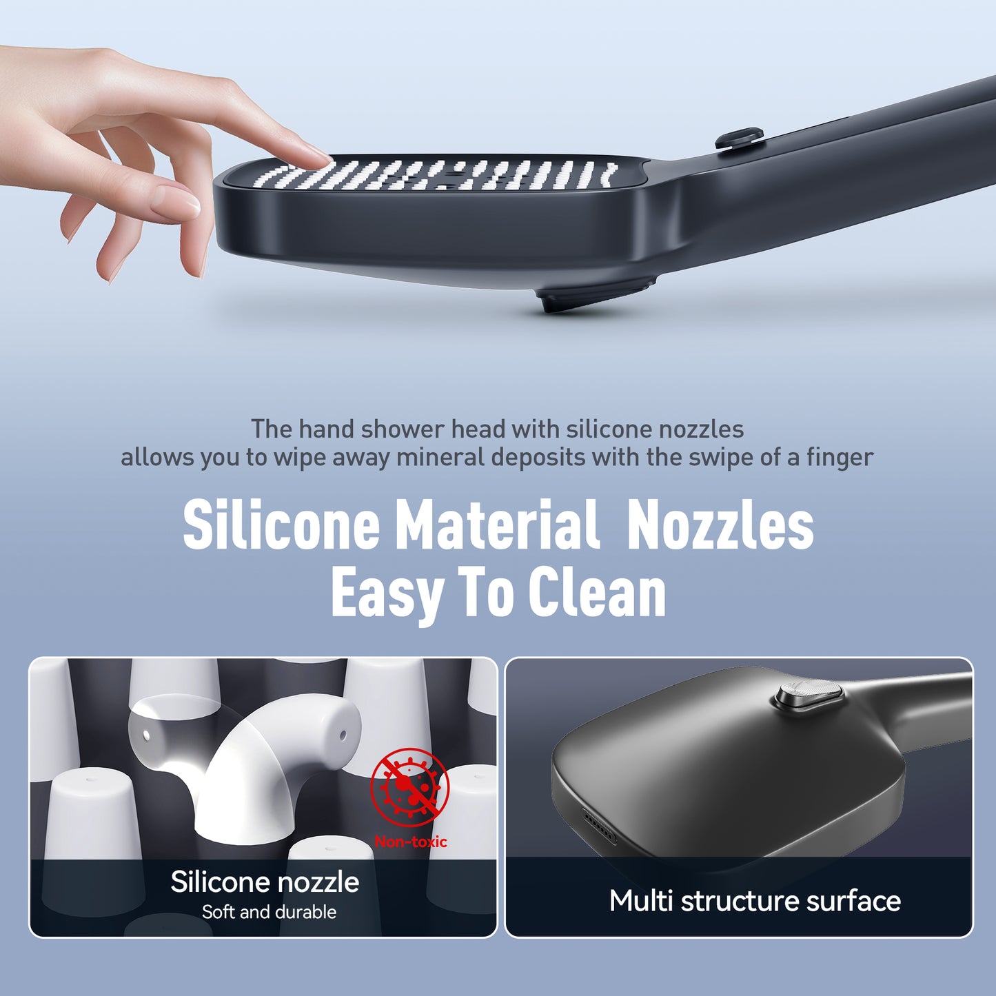 Captiva Designs Wall Mounted High Pressure Shower Head with Hand Shower