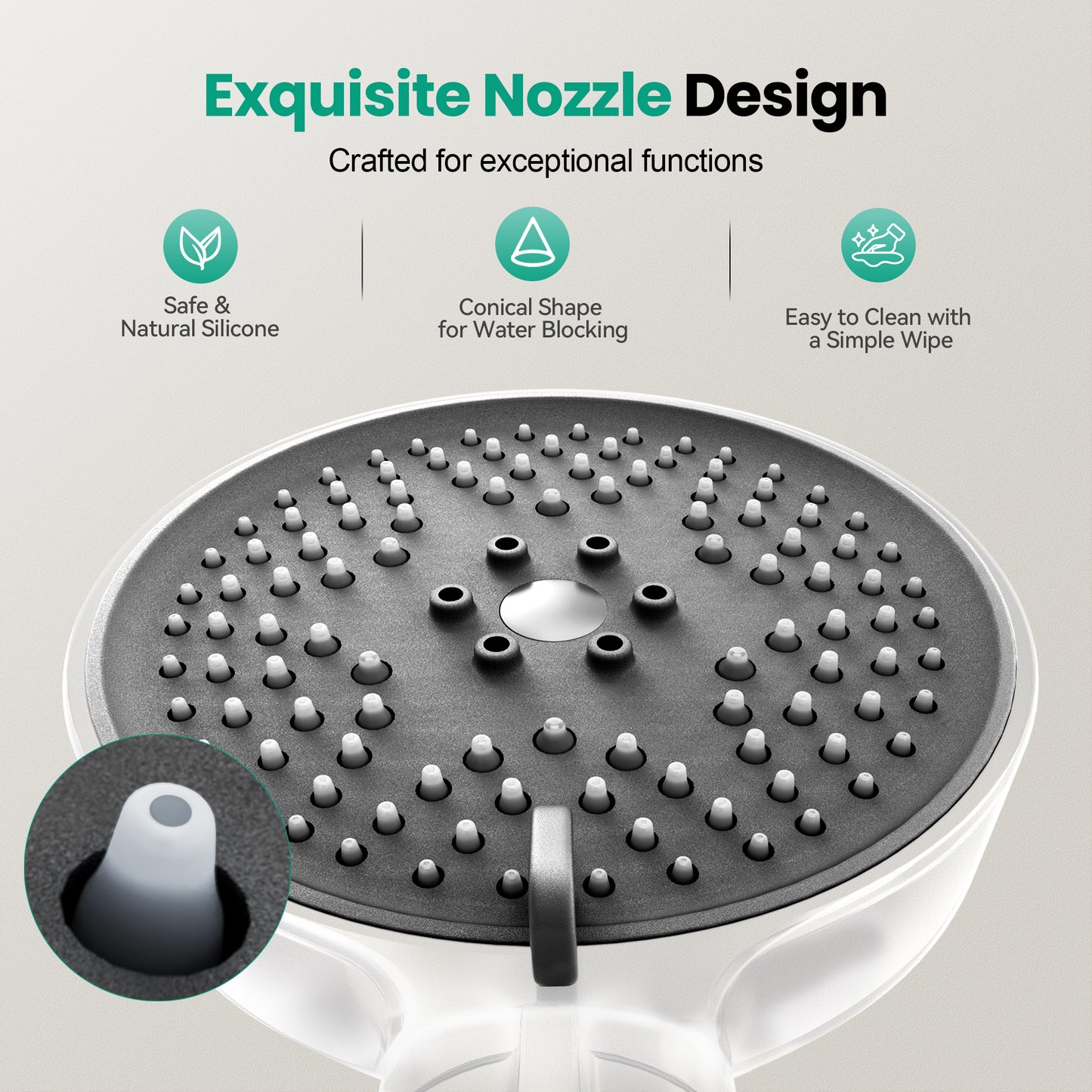 Captiva Designs Wall Mounted High Pressure Shower Head with Hand Shower