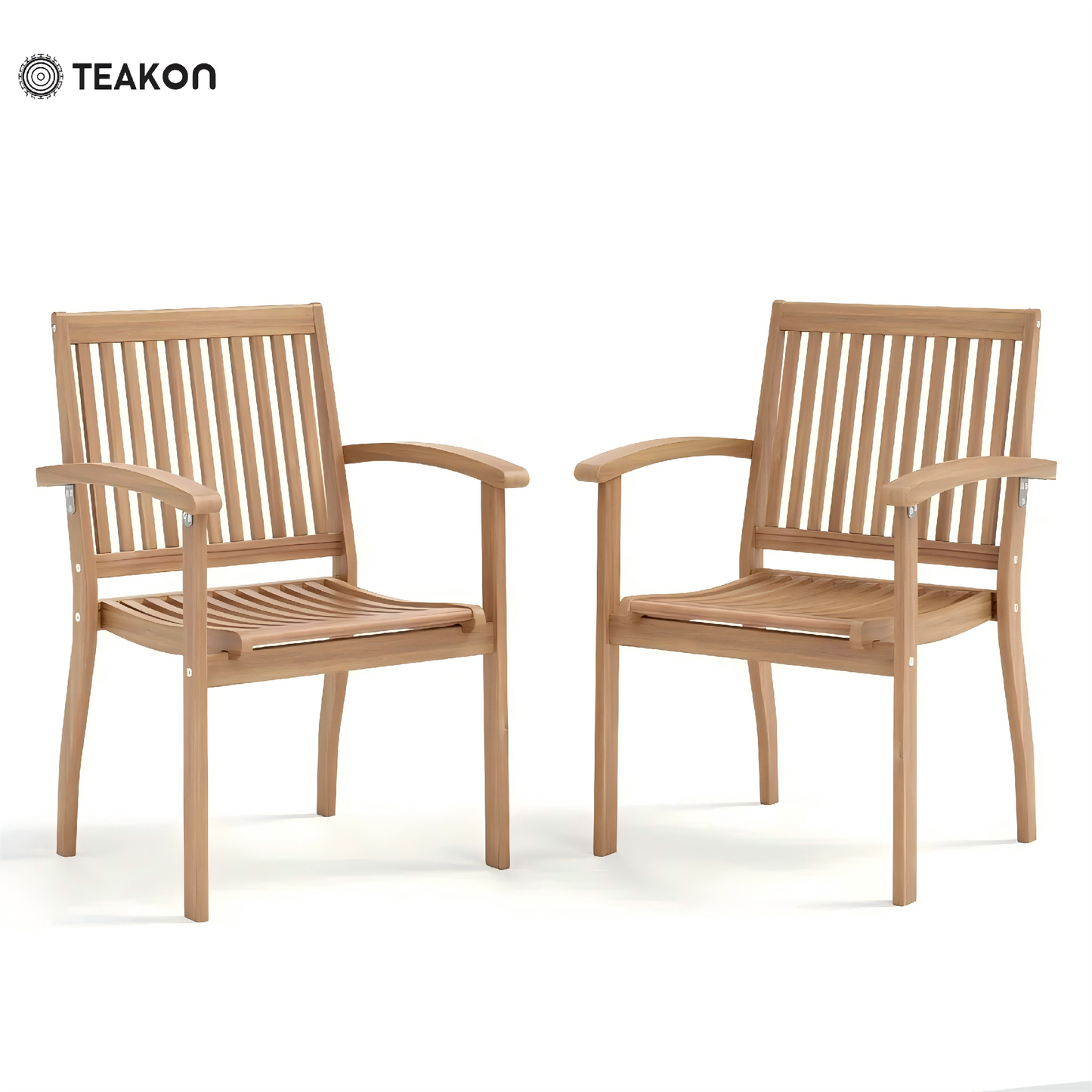 TEAKON Wood Outdoor Dining Armchair (Set of 2)