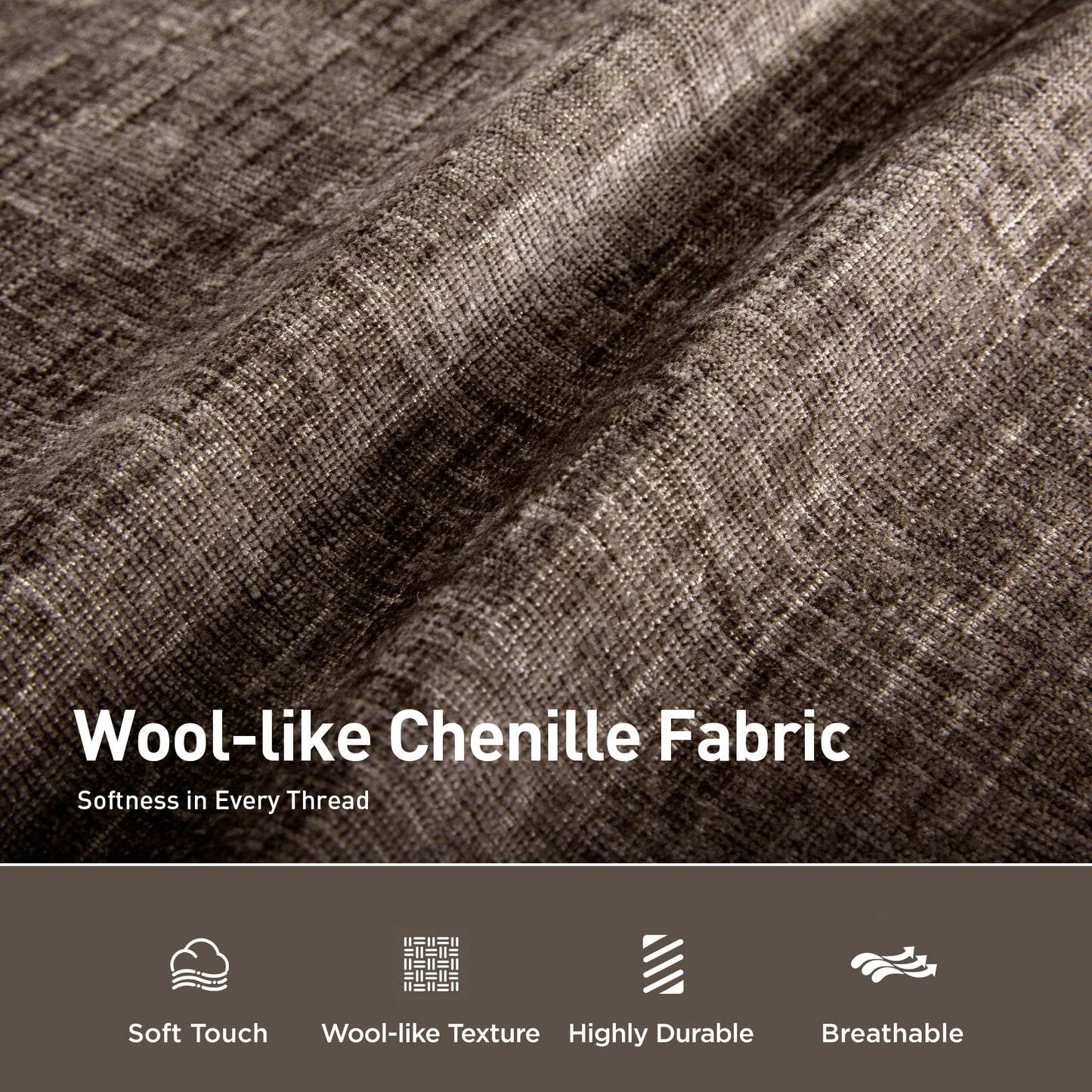 Captiva Designs 123.6" Cloud Modular Sofa, 3-Seater Deep Seat Sectional Couch for Living Room