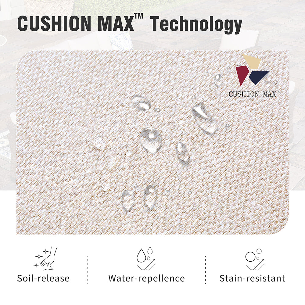 Graden Grotto 5pc Outdoor Patio Wicker Conversation Set with Cushioned Rattan Chairs for Garden Poolside Backyard