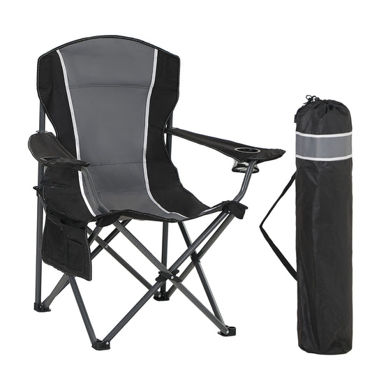 Captiva Designs Oversized Folding Camping Chair, Heavy-Duty Steel Frame, 350 lb Capacity, Portable with Cup Holders
