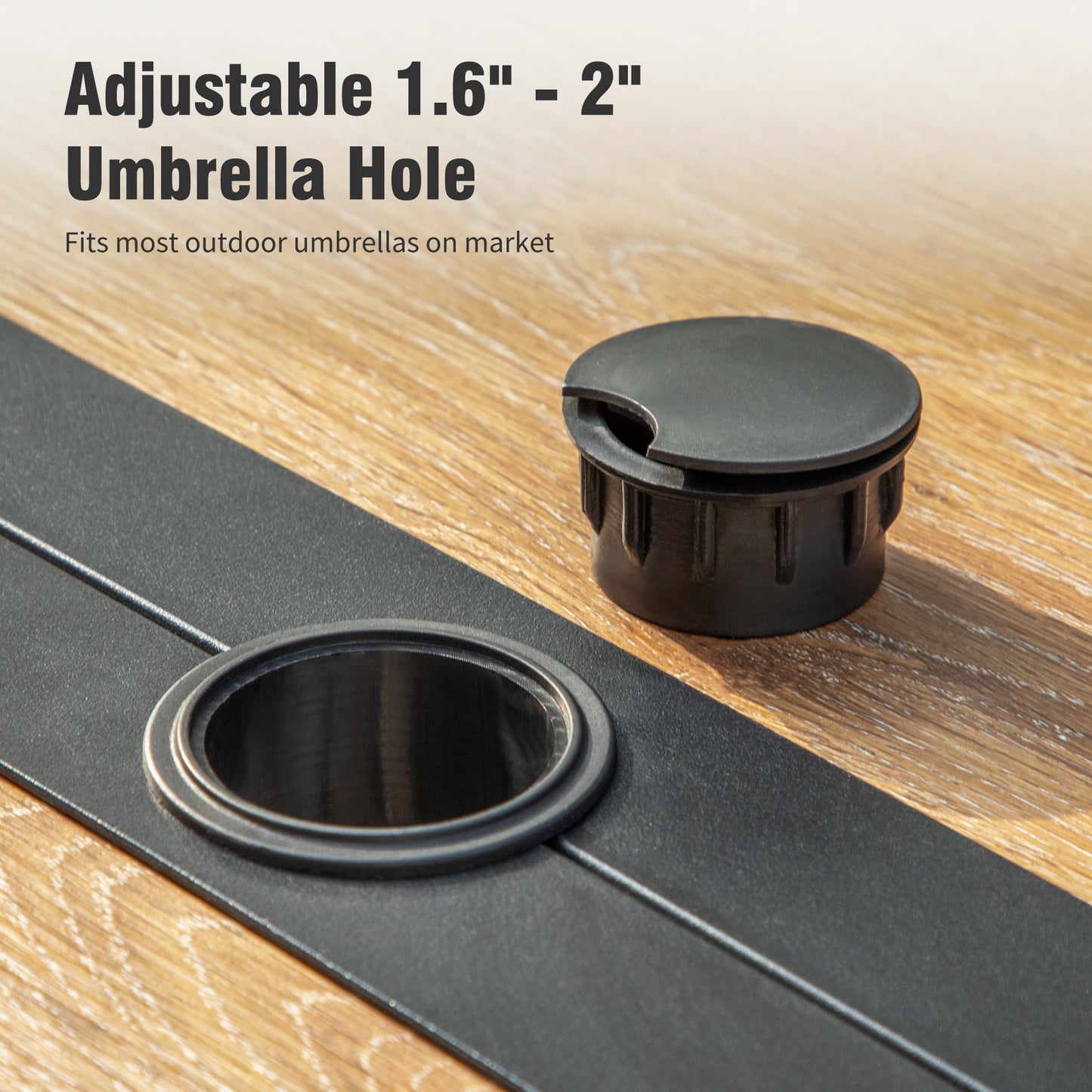 Captiva Designs 7 件套露台餐厅木质长方形桌子和 Textilene 旋转椅