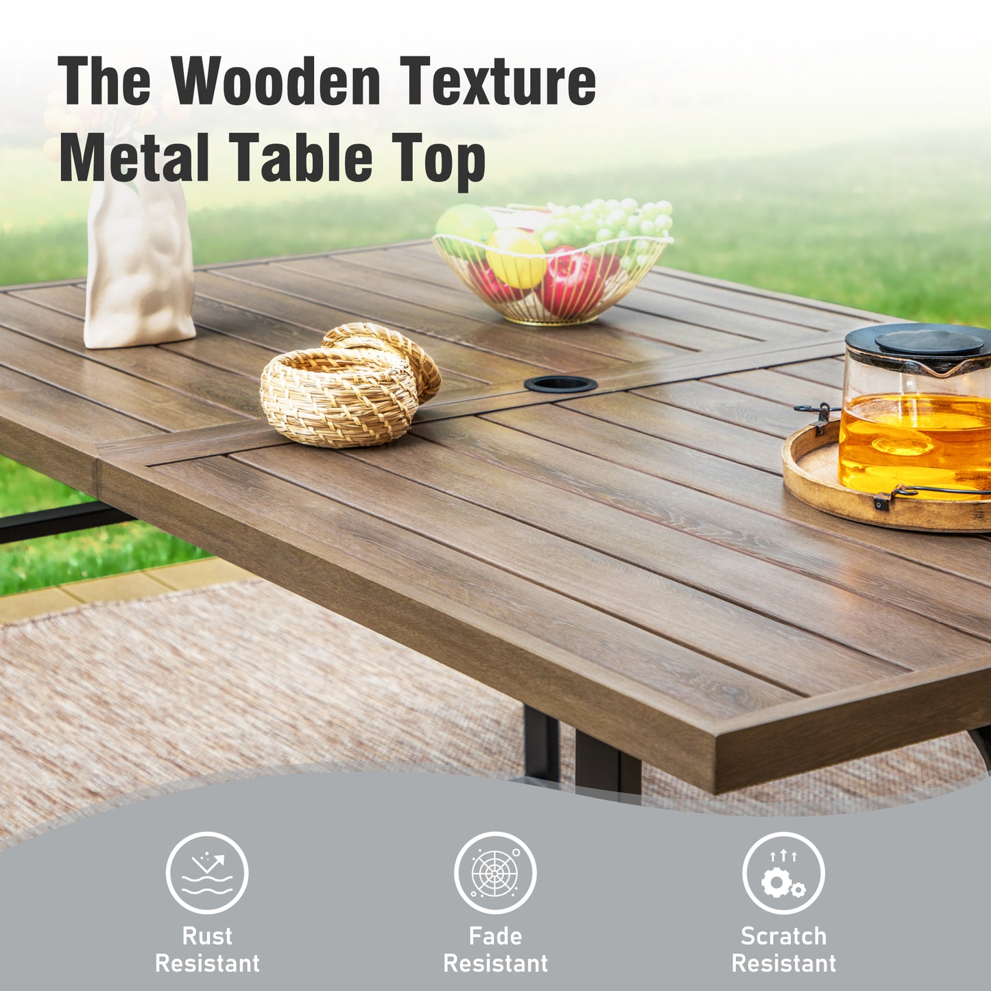 Captiva Designs 7pc Kitchen Furniture Set with Steel Dining Table & Cushioned Metal Chairs