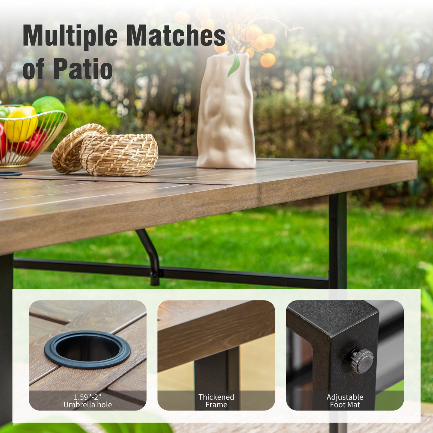 Captiva Designs 7pc Kitchen Furniture Set with Steel Dining Table & Cushioned Metal Chairs