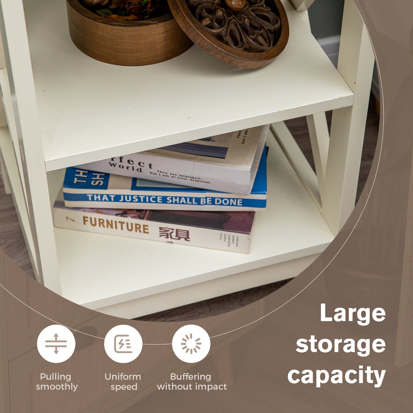 Captiva Designs Farmhouse End Table Set of 2, 3-Tier Rustic Side Tables with X-Shape Design, Wooden Nightstands for Living Room or Bedroom