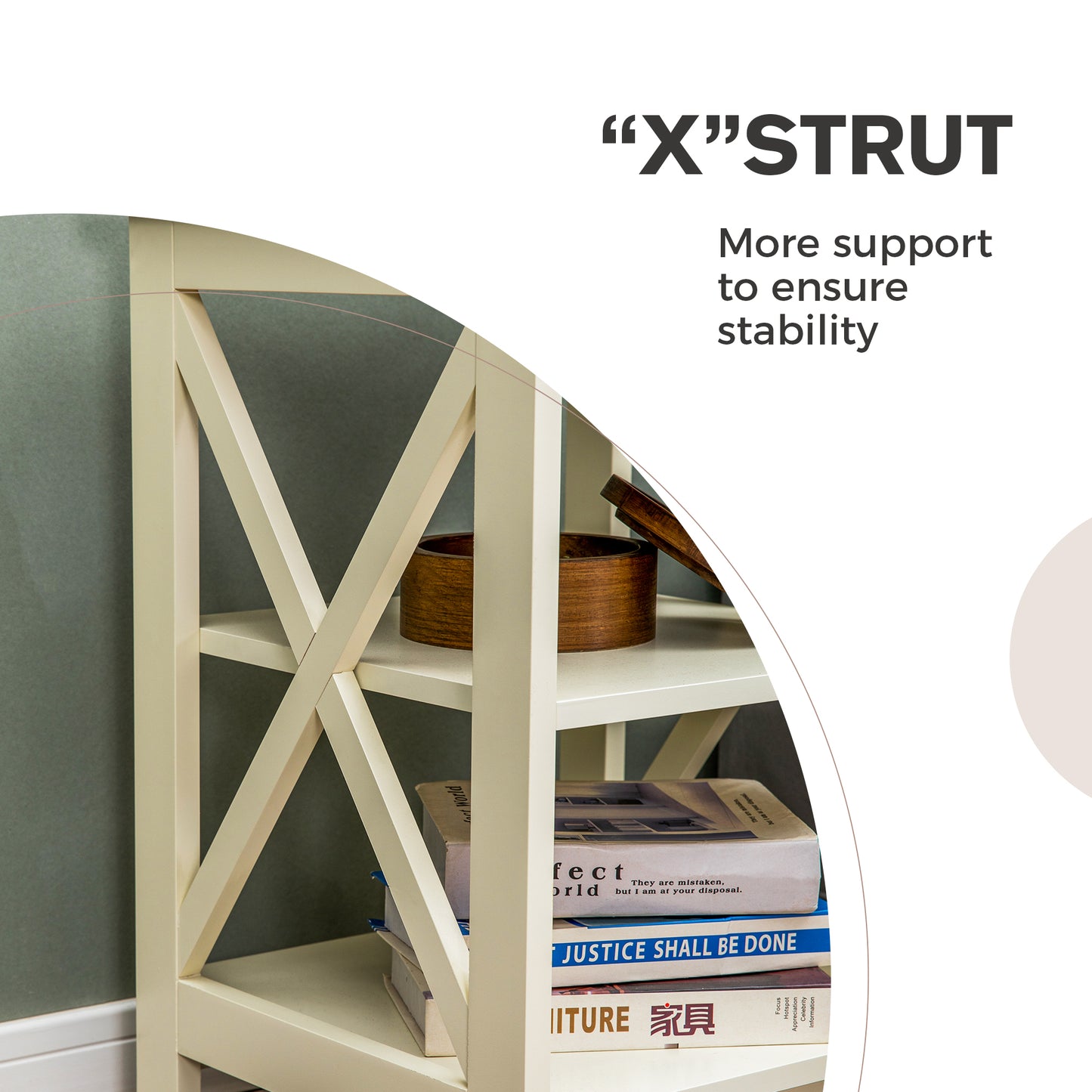 Captiva Designs Farmhouse End Table Set of 2, 3-Tier Rustic Side Tables with X-Shape Design, Wooden Nightstands for Living Room or Bedroom