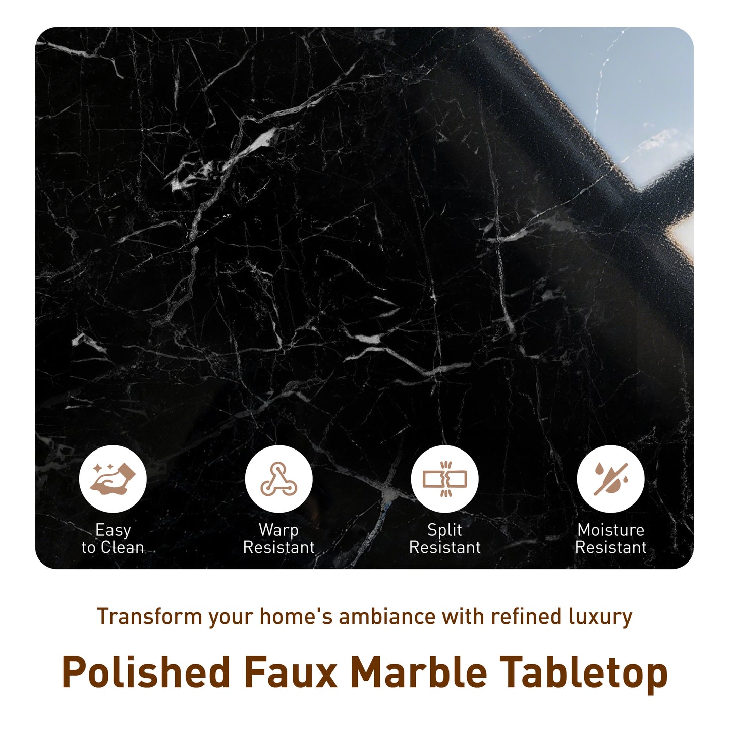 Captiva Designs 5 Pieces Dining Set with Solid Premium Rubberwood Rectangular Table & 4 Comfortable Chairs