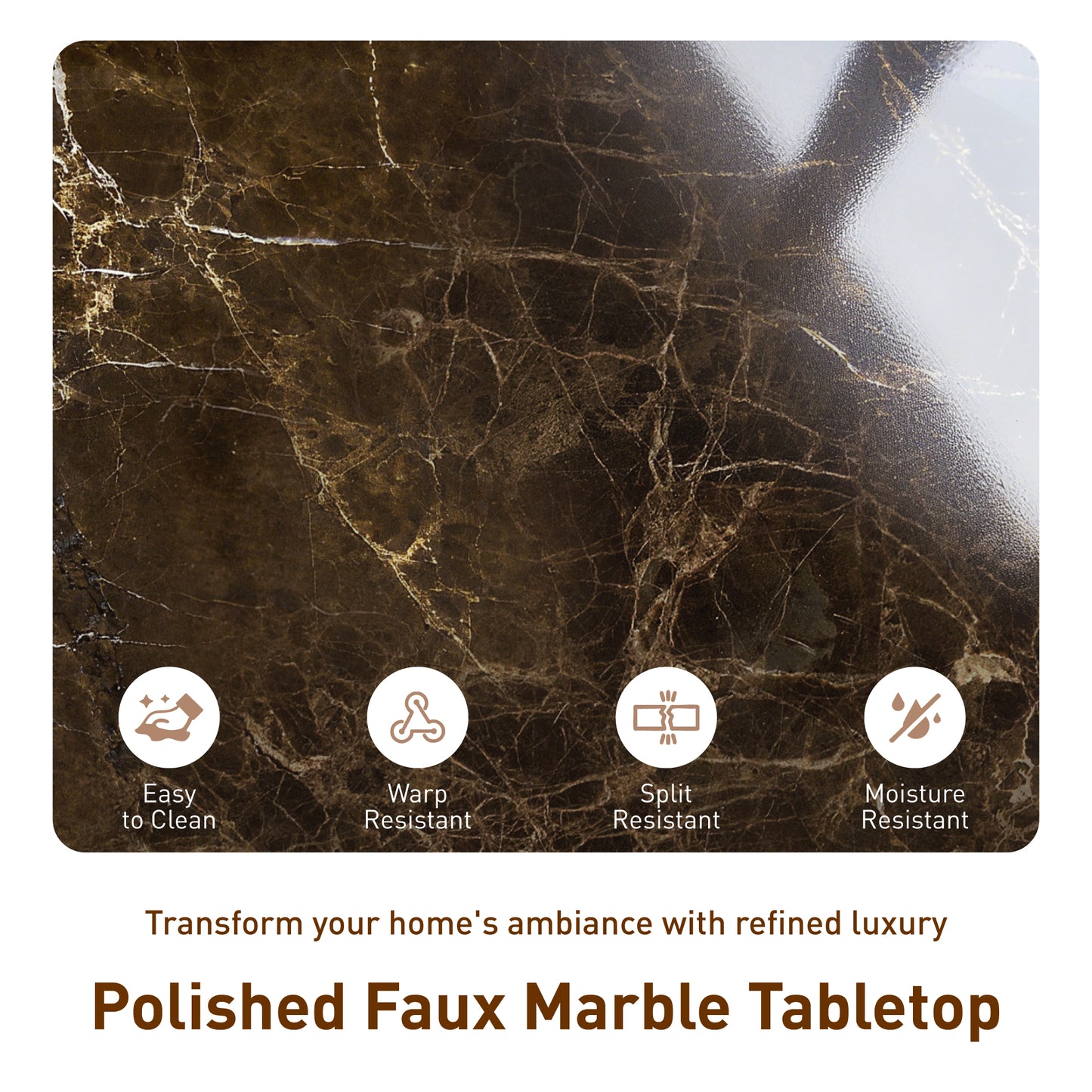 Captiva Designs 5 Pieces Dining Set with Solid Premium Rubberwood Rectangular Table & 4 Comfortable Chairs