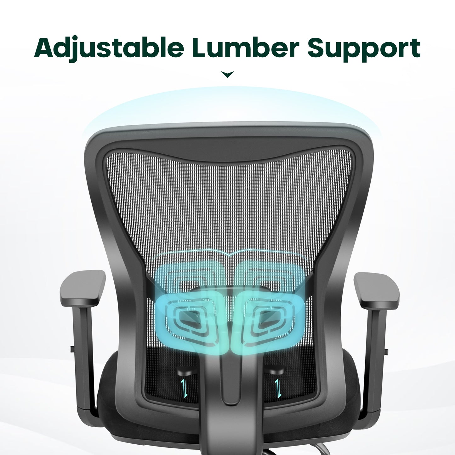 Captiva Designs Ergonomic Office Chair Adjustable Height & Armrest Swivel Chair, Black