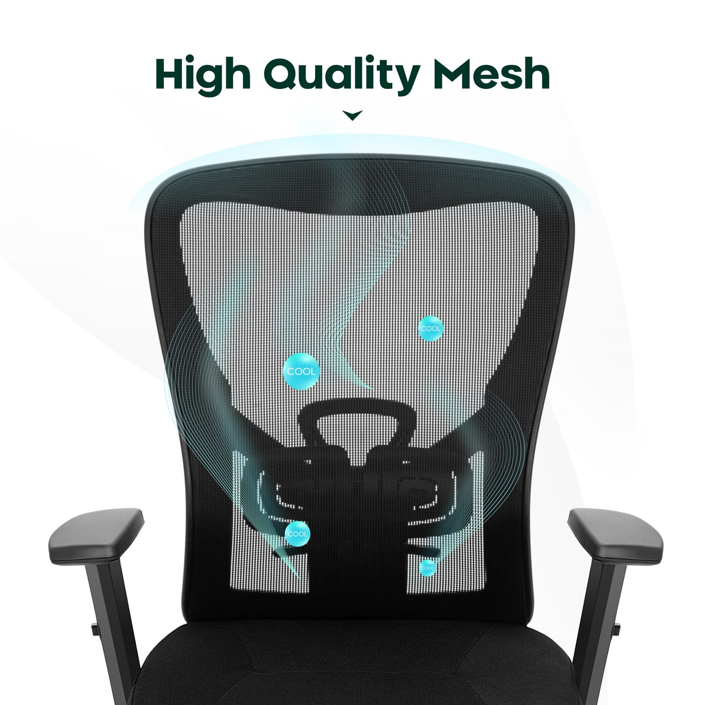 Captiva Designs Ergonomic Office Chair Adjustable Height & Armrest Swivel Chair, Black