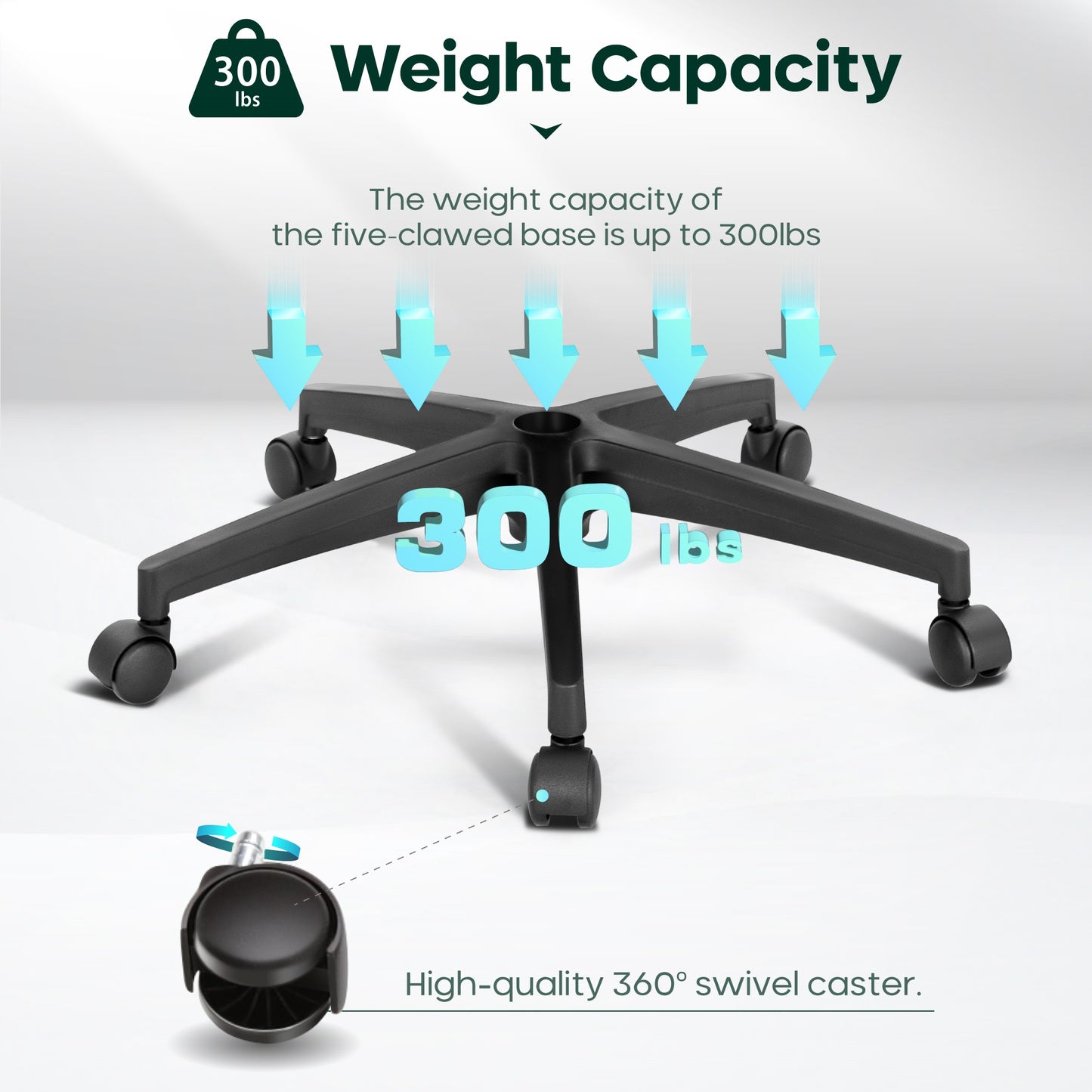 Captiva Designs Ergonomic Office Chair Adjustable Height & Armrest Swivel Chair, Black