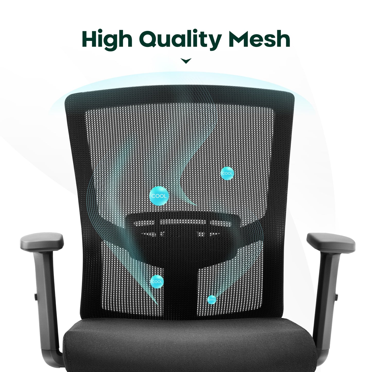 Captiva Designs Ergonomic Office Chair Adjustable Height & Armrest Swivel Chair, Black