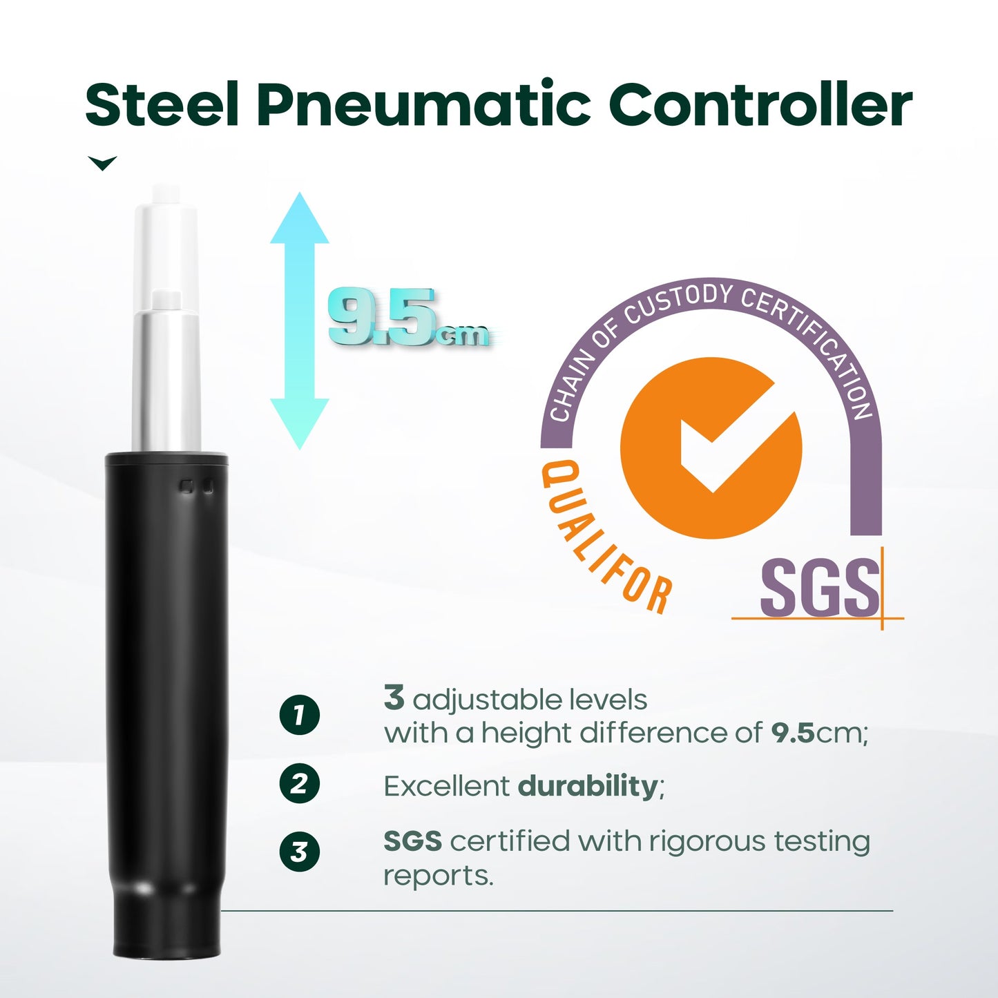 Captiva Designs Ergonomic Office Chair Adjustable Height & Armrest Swivel Chair, Black