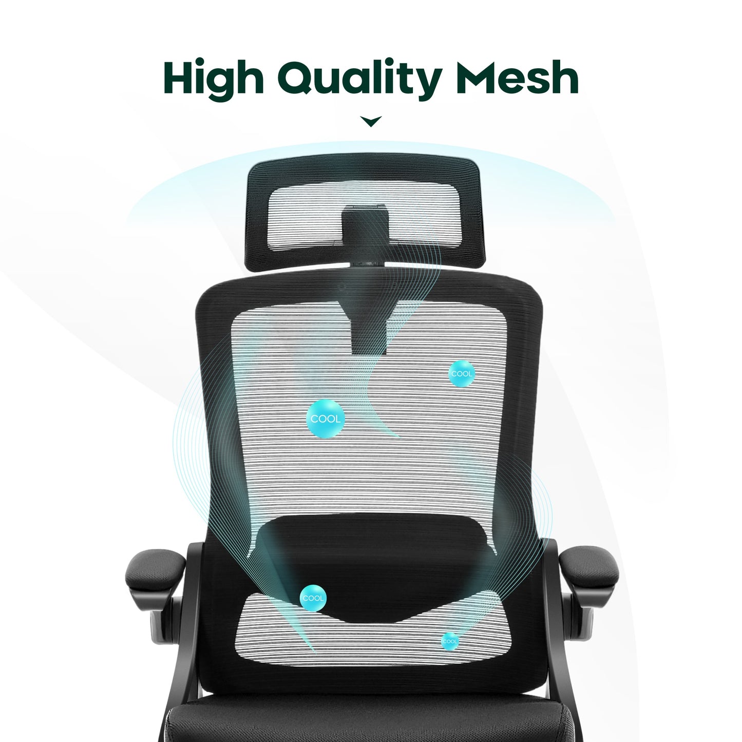 Captiva Designs Ergonomic Office Chair Adjustable Height & Armrest Swivel Chair, Black