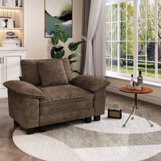Captiva Designs Oversized Deep Seat Armchair, 1-Seater Upholstered Accent Chair, Reading Chair