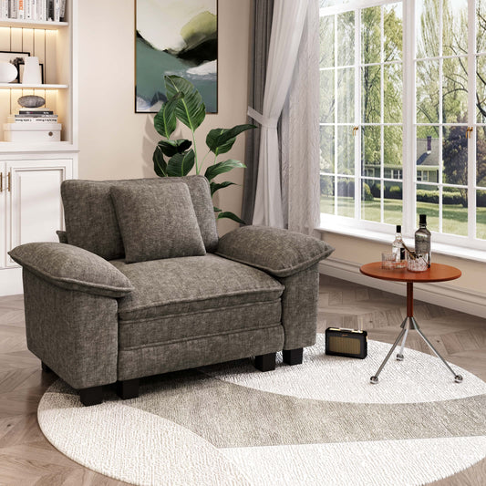 Captiva Designs Oversized Deep Seat Armchair, 1-Seater Upholstered Accent Chair, Comfy Corduroy Reading Chair
