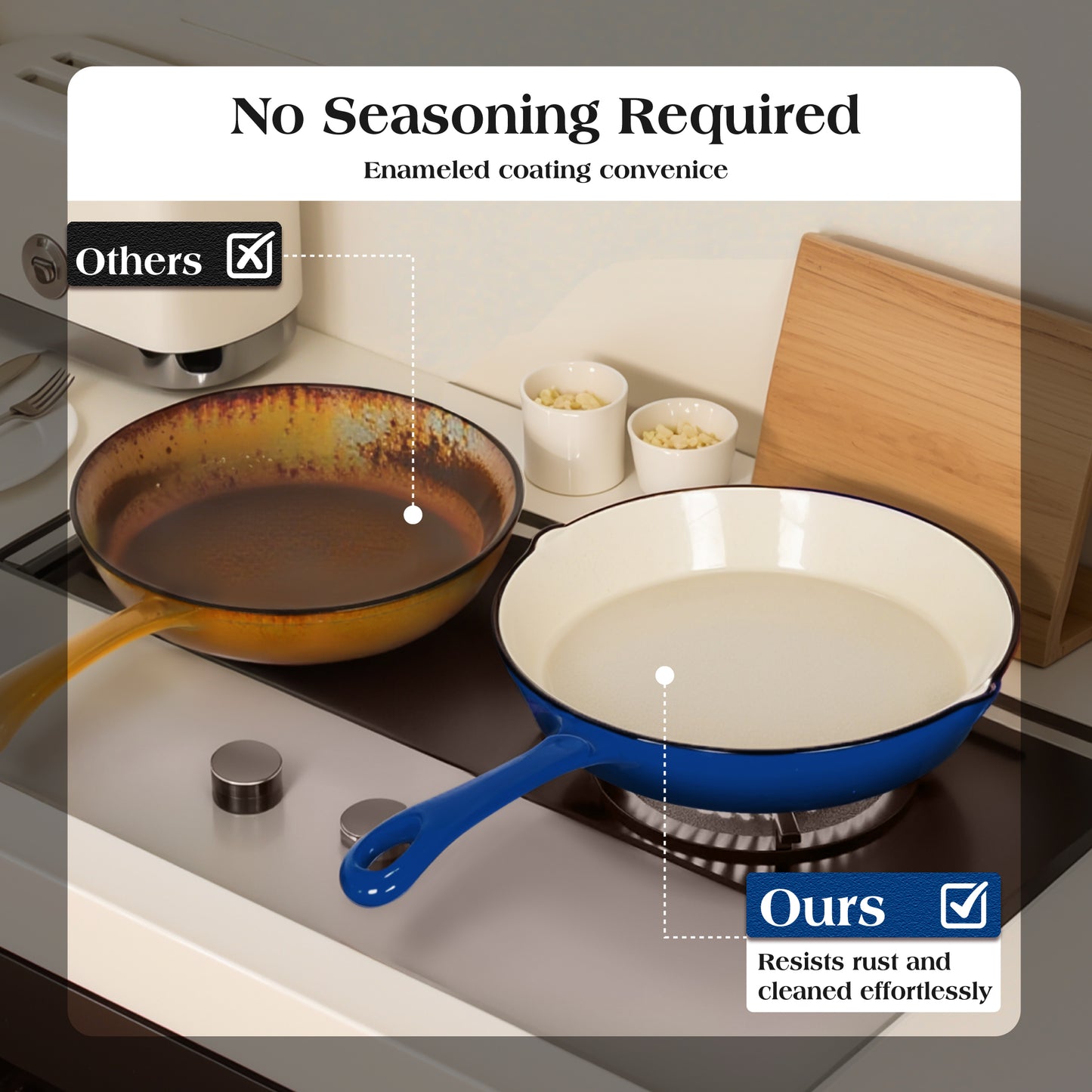 Captiva Designs Enameled Rust Resistance Cast Iron Cookware Set