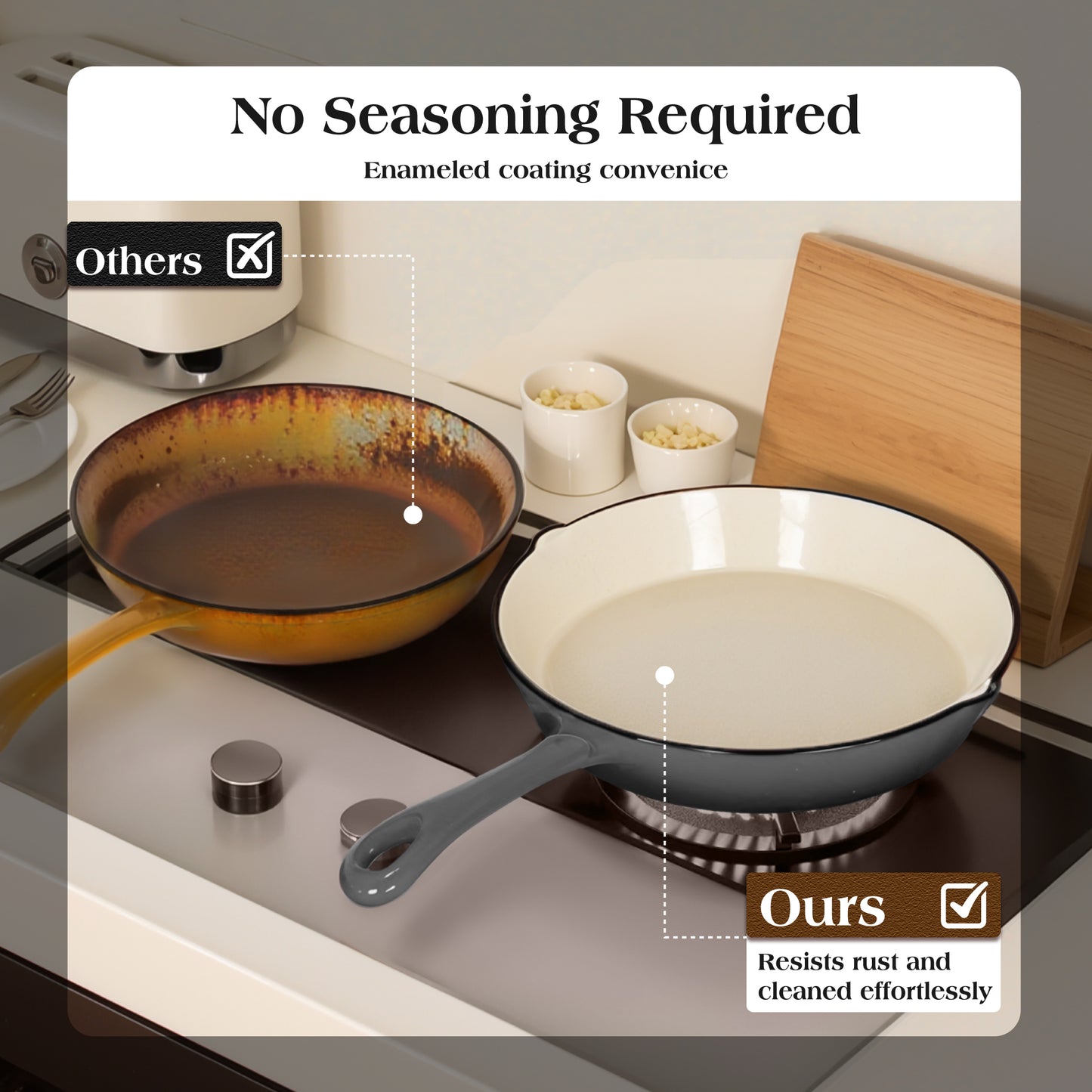 Captiva Designs Enameled Rust Resistance Cast Iron Cookware Set