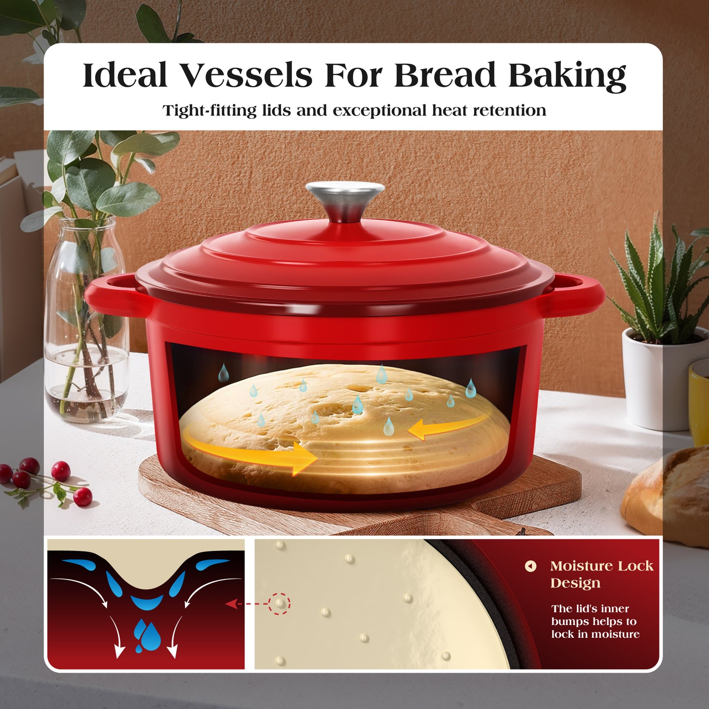 Captiva Designs Enameled Rust Resistance Cast Iron Cookware Set