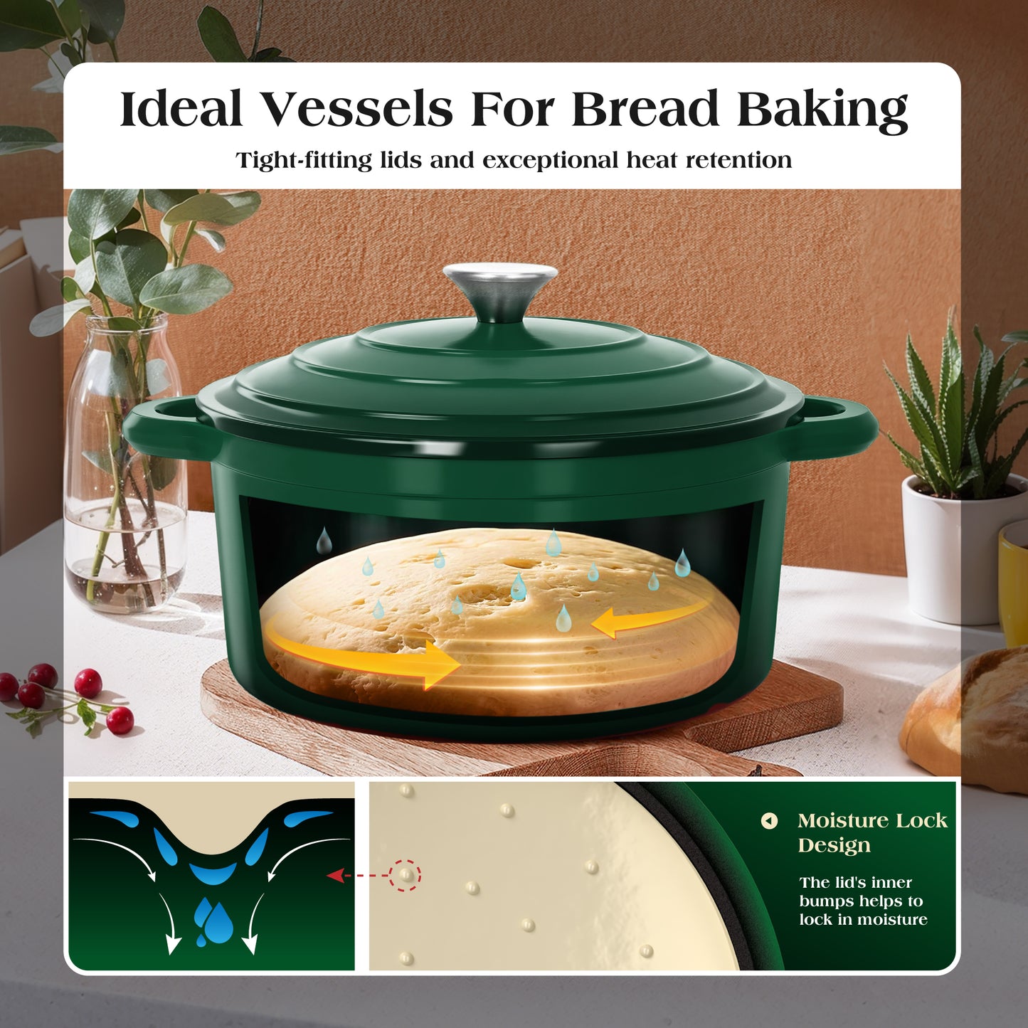 Captiva Designs Enameled Rust Resistance Cast Iron Cookware Set