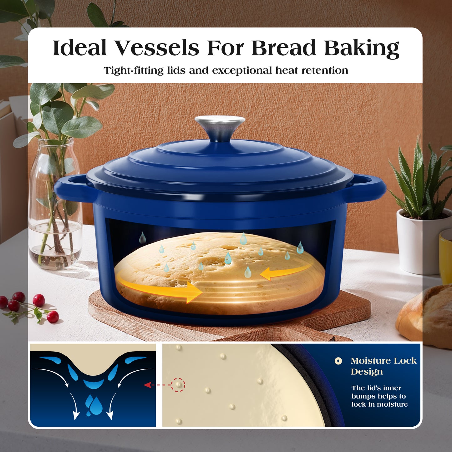 Captiva Designs Enameled Rust Resistance Cast Iron Cookware Set