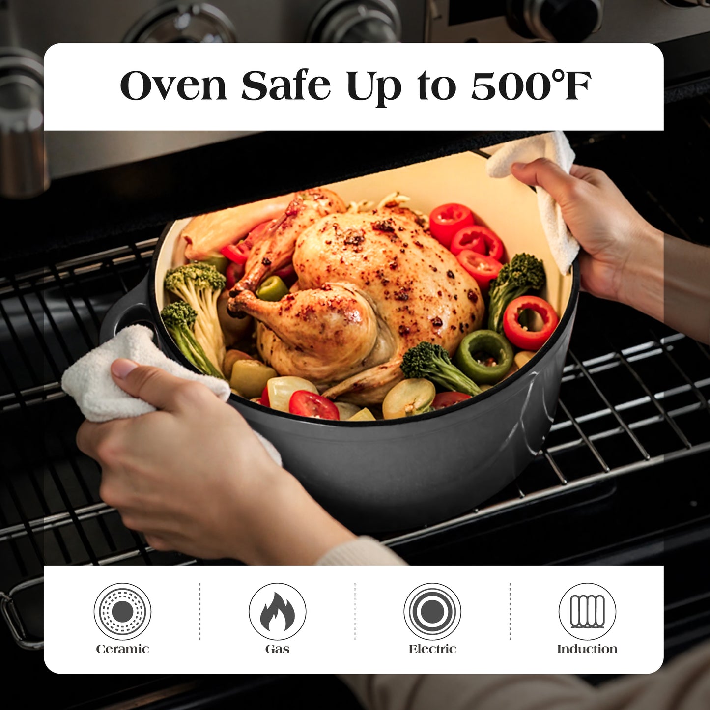 Captiva Designs Enameled Rust Resistance Cast Iron Cookware Set