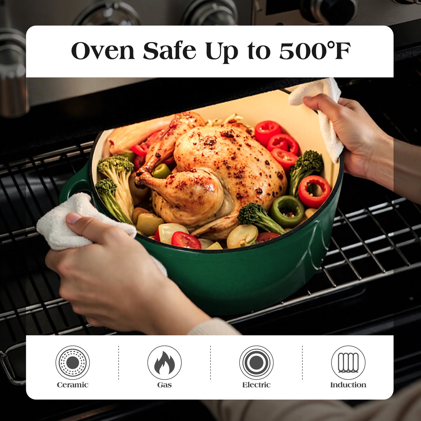 Captiva Designs Enameled Rust Resistance Cast Iron Cookware Set