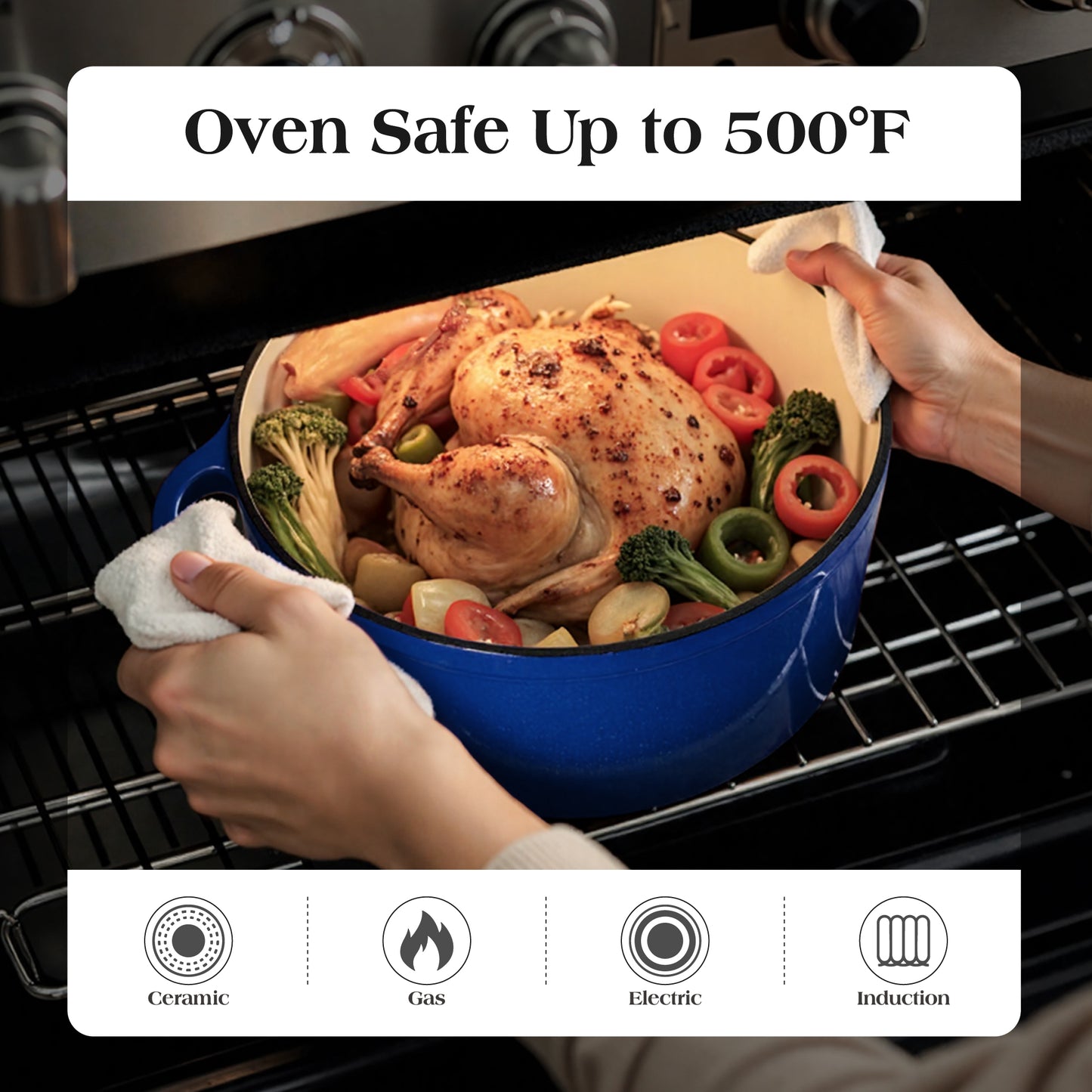 Captiva Designs Enameled Rust Resistance Cast Iron Cookware Set