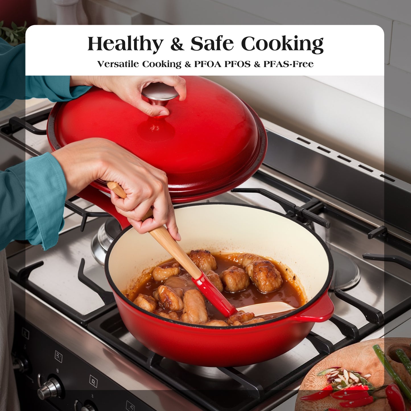 Captiva Designs Enameled Rust Resistance Cast Iron Cookware Set