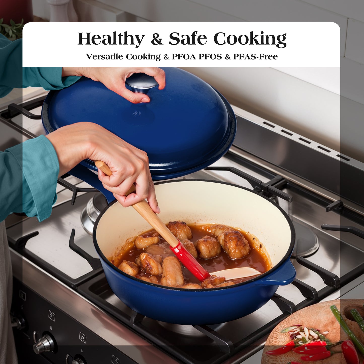 Captiva Designs Enameled Rust Resistance Cast Iron Cookware Set