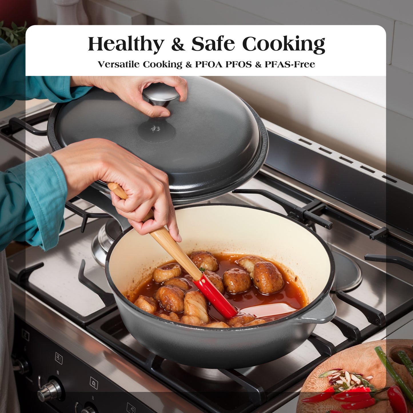 Captiva Designs Enameled Rust Resistance Cast Iron Cookware Set