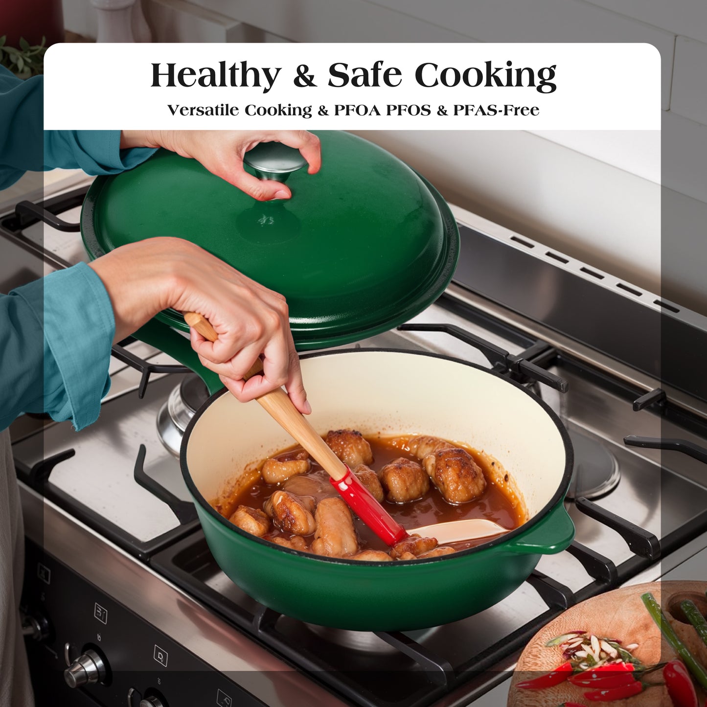 Captiva Designs Enameled Rust Resistance Cast Iron Cookware Set