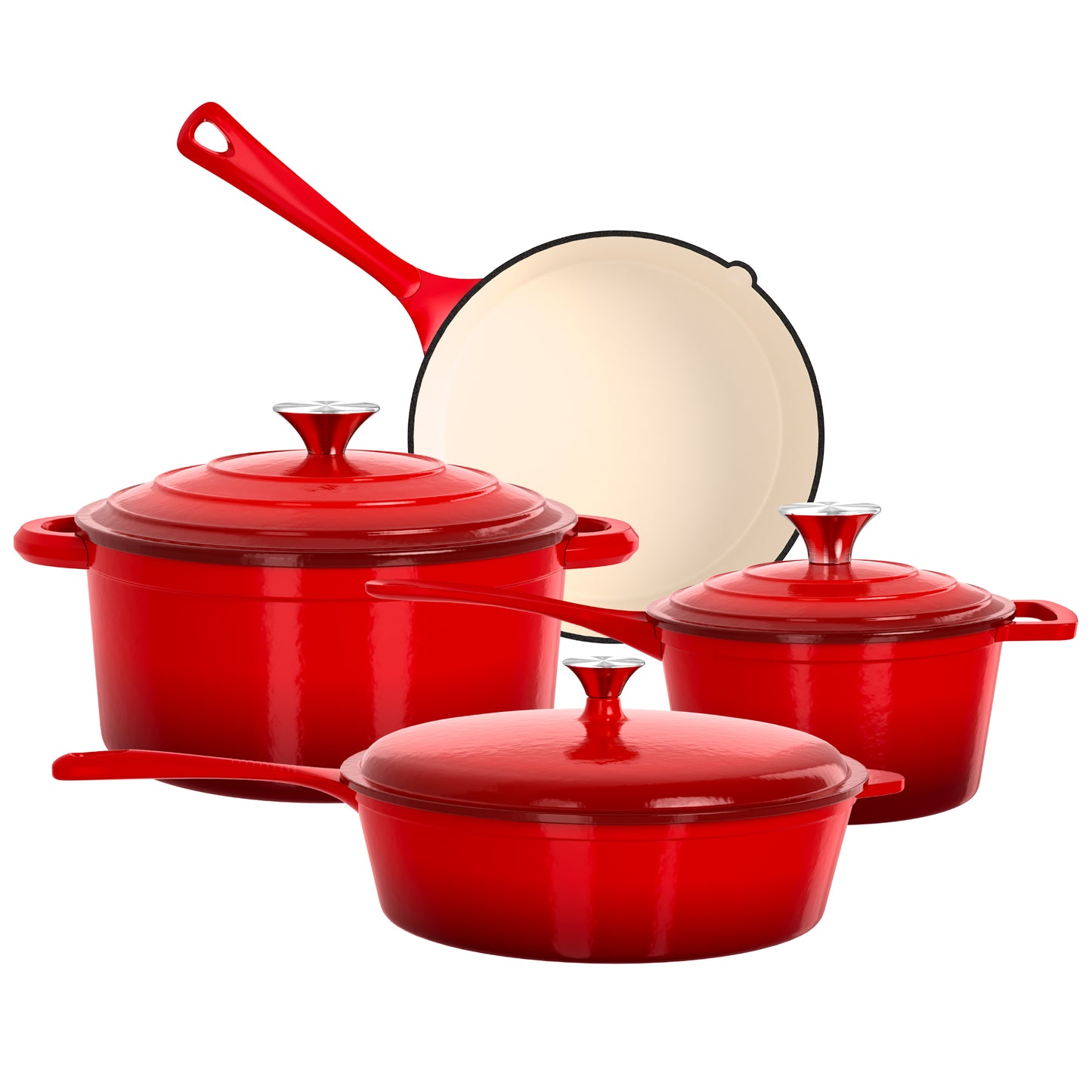 Captiva Designs Enameled Rust Resistance Cast Iron Cookware Set