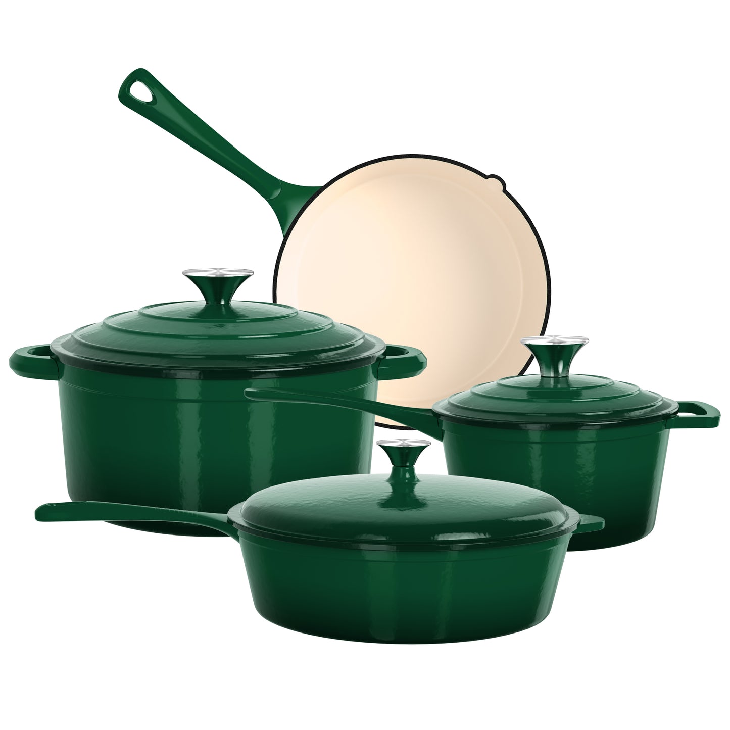 Captiva Designs Enameled Rust Resistance Cast Iron Cookware Set