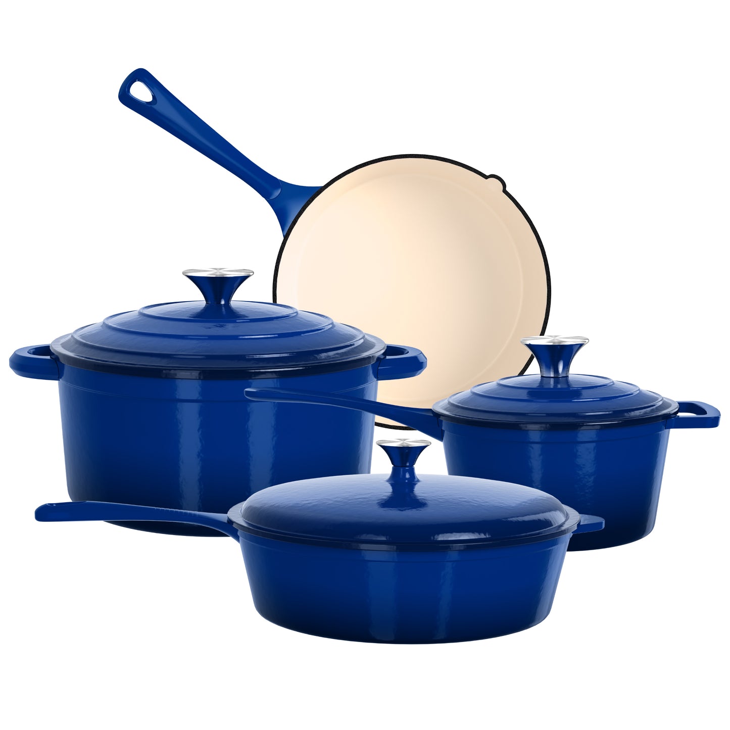 Captiva Designs Enameled Rust Resistance Cast Iron Cookware Set