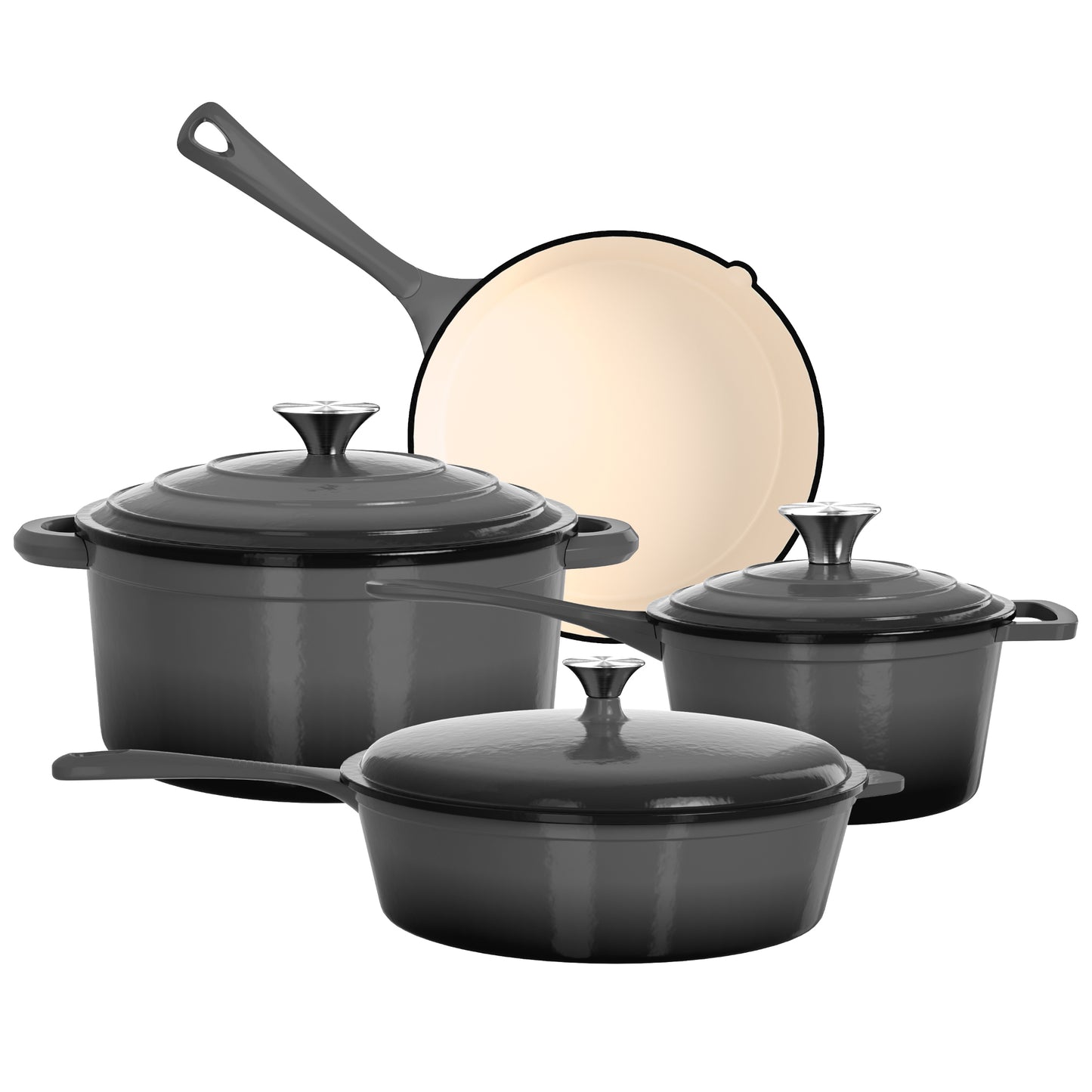 Captiva Designs Enameled Rust Resistance Cast Iron Cookware Set