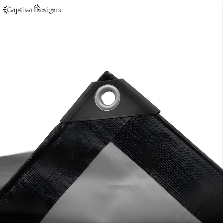 CAPTIVA DESIGNS Black Silver 220PE Tarpaulin